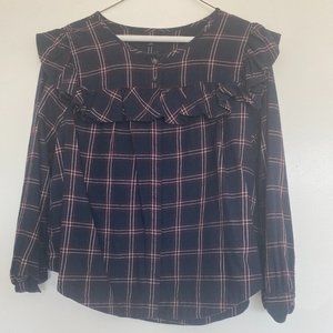 Madewell Plaid Ruffle Shirt